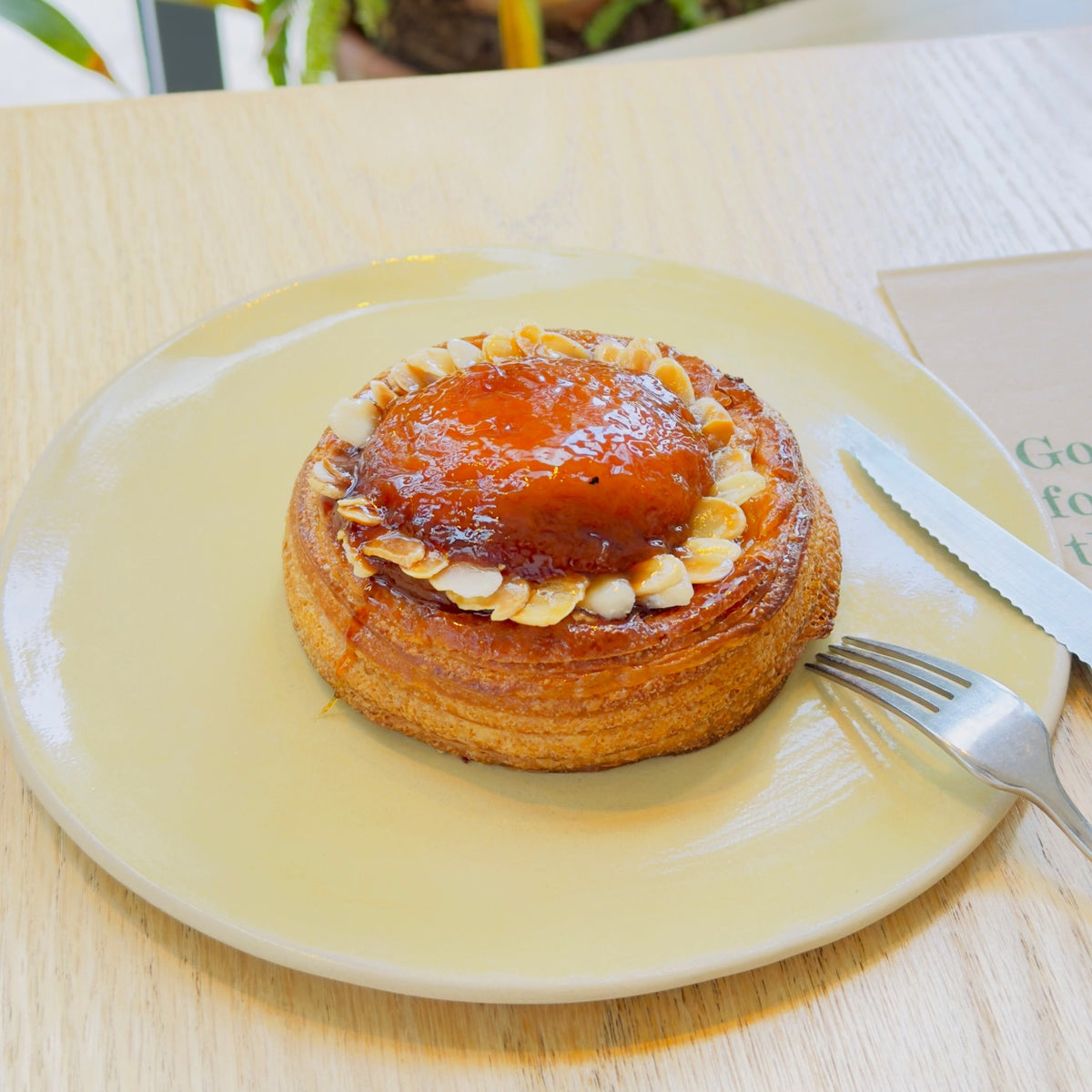 Peach Croissant Bun